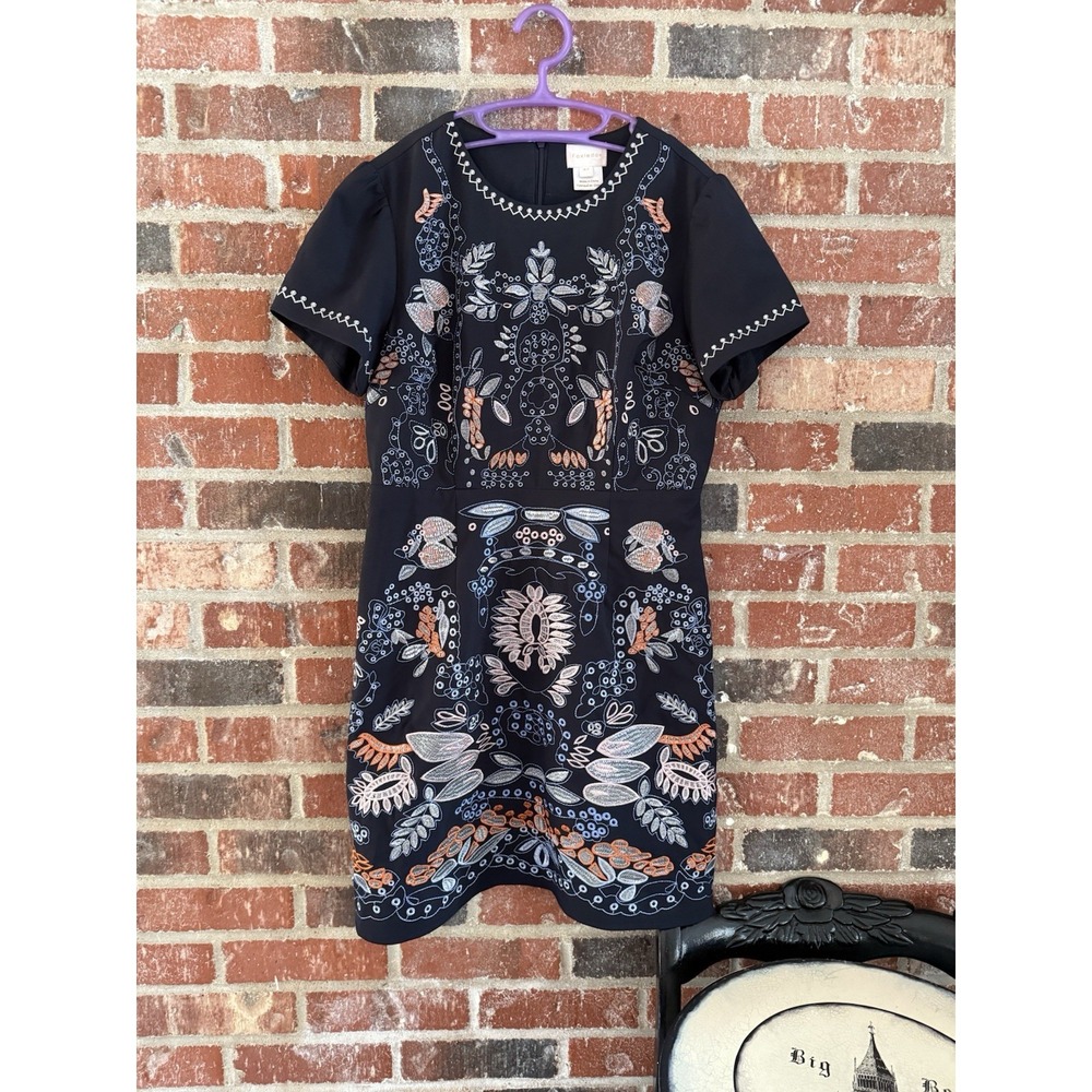 Blue embroidered Foxidox mini dress Size M